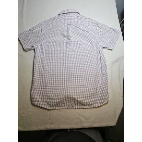 IZOD Shirt Men's Size XL Red White Blue Button Up Plaid Easy Care Short Sleeve - Picture 8 of 8